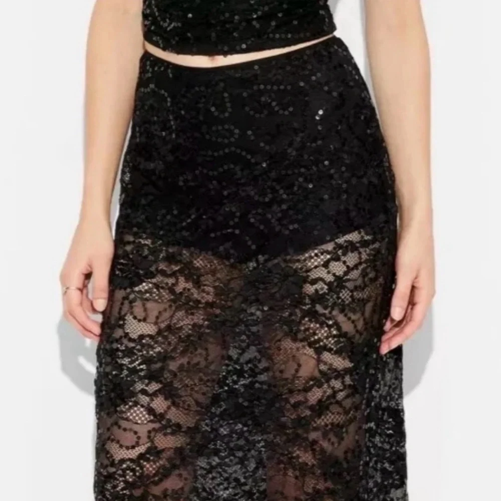 NWT WILD FABLE BLACK LACE SEQUINS SKIRT size M - Picture 3 of 5